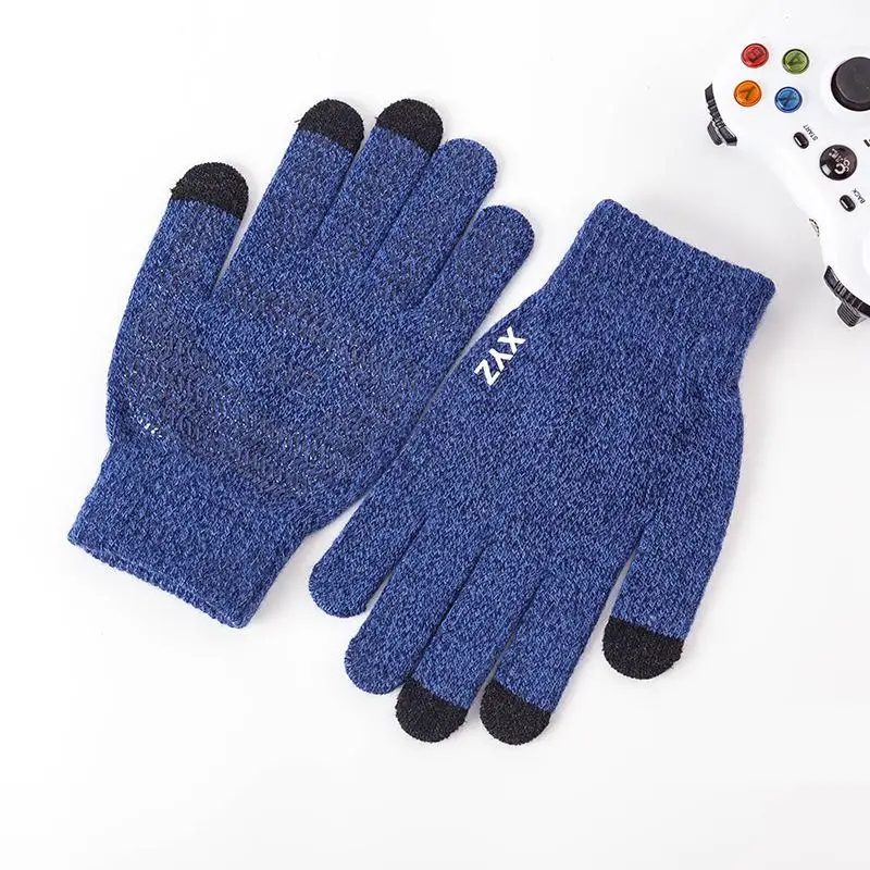 Мужские и женские зимние перчатки из бархатной шерсти теплые Нескользящие