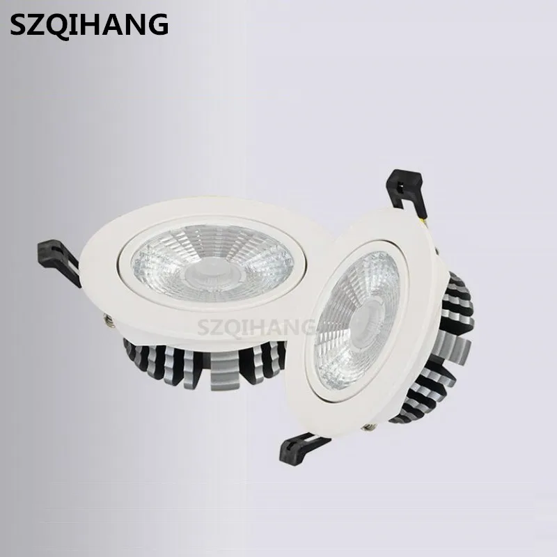 12pcs Thin section Dimmable Led Downlight COB Ceiling Spot Light 7W 10W 15W Ceiling Recessed Lights Indoor Lighting AC 85~265V.