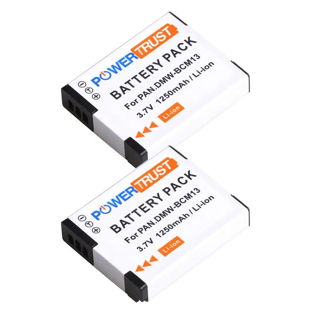 PowerTrust 1250 мА/ч DMW-BCM13 DMW-BCM13E Батарея для цифрового фотоаппарата Panasonic Lumix DC-TS7 DMC-FT5