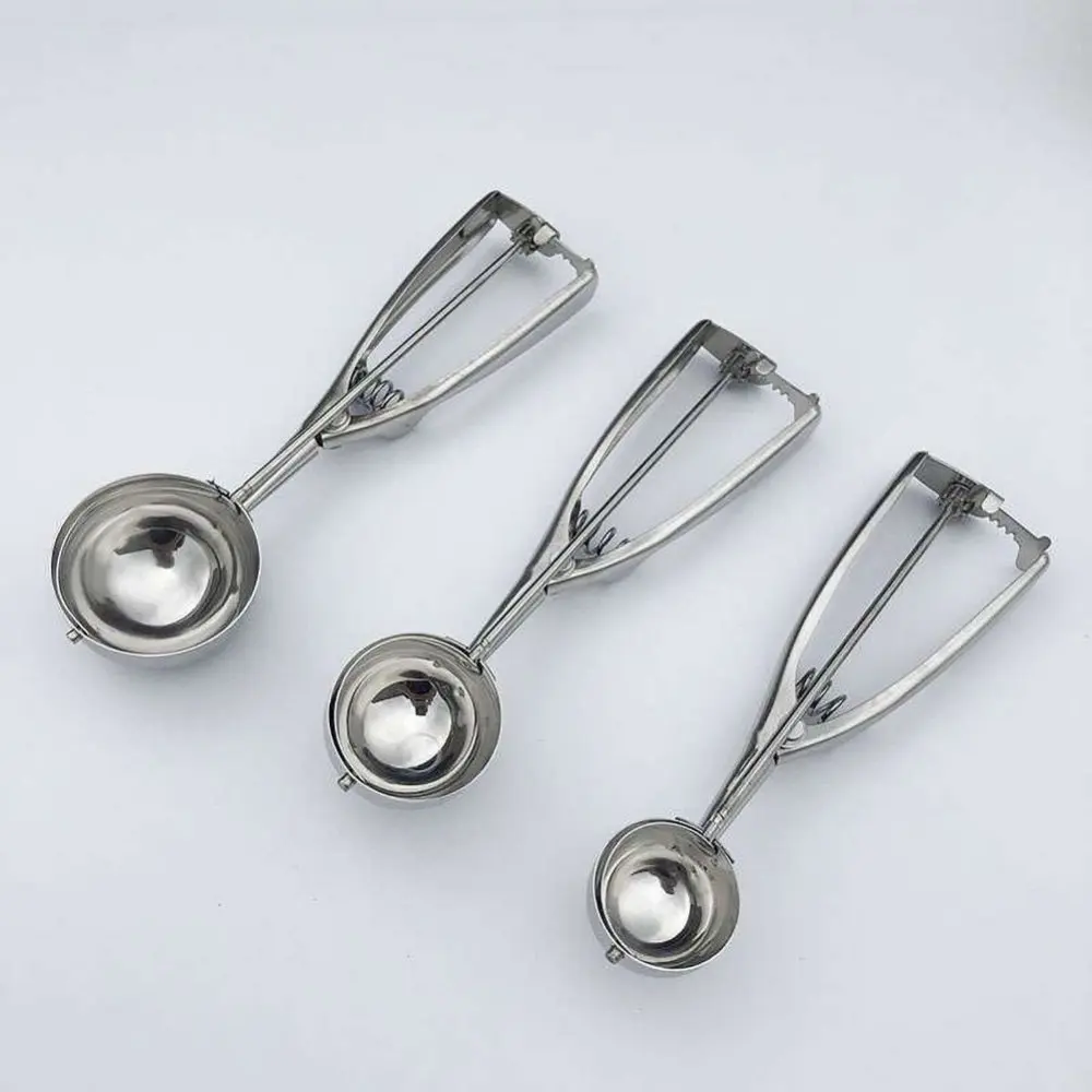 

3pcs/Lot Stainless Steel Ice Cream Tools Scoops Kitchen Digger Cookie Scoop Spoon Frozen Cooking Tools Fruit Non-Stick Spoon