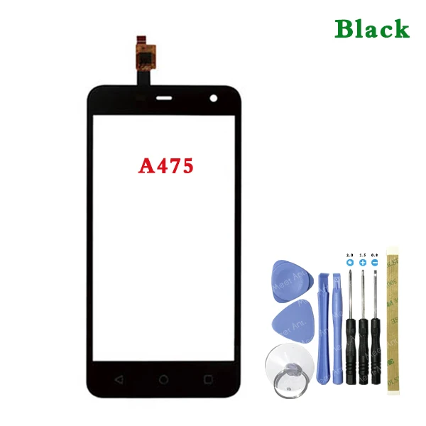 Высокое качество 5," для zte Blade L4 Pro A465 и A475 сенсорный экран дигитайзер сенсор Передняя стеклянная панель объектива Черный Белый - Color: A475 Black With Tool