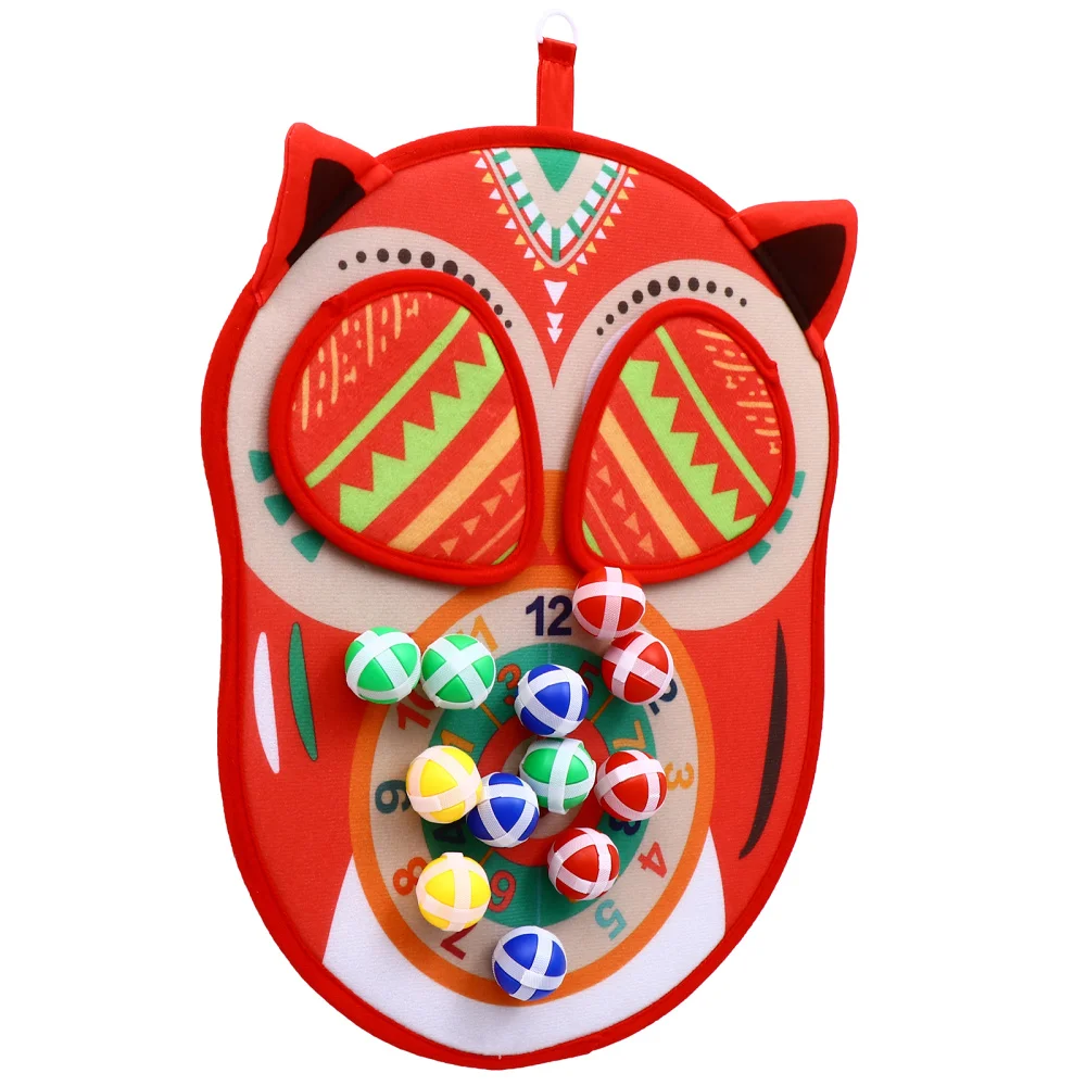 

1 Set Owl Throwing Darts Double-Sided Dart Board with Balls Interactive