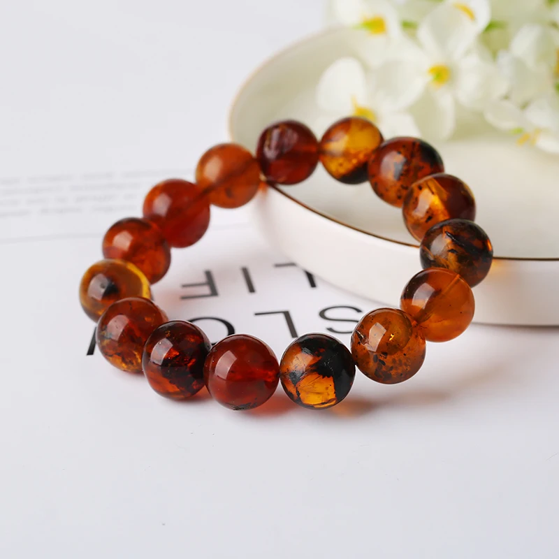 

Authentic natural amber bracelet Myanmar amber bracelet elegant classic fashion jewelry