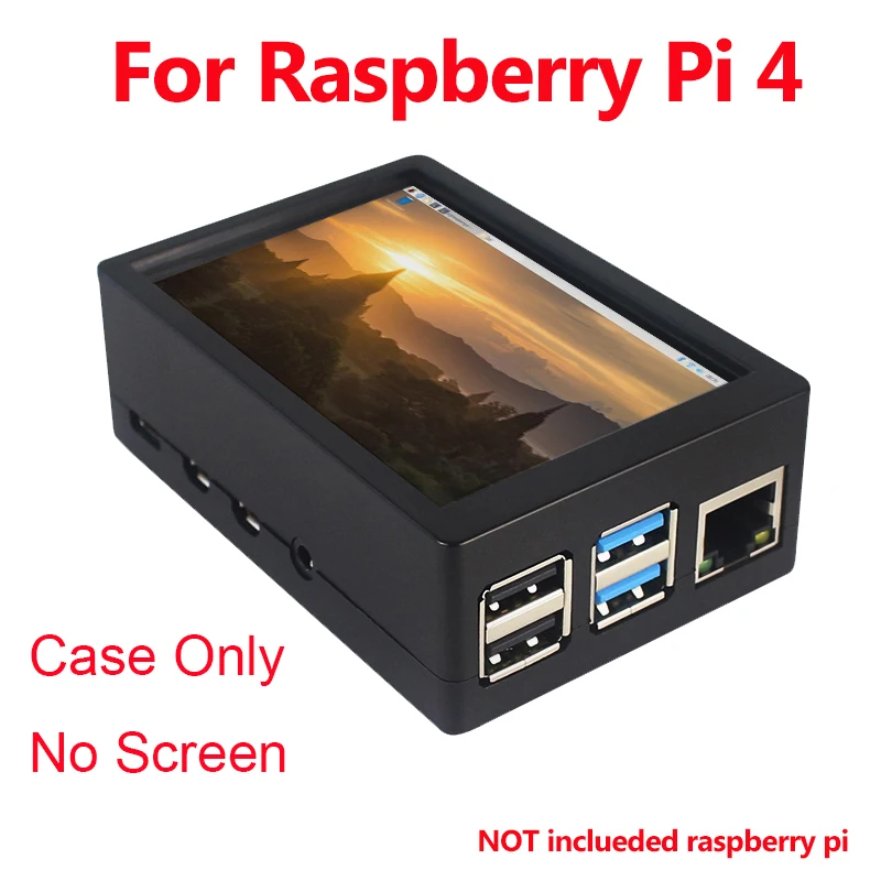 Чехол для Raspberry Pi 4 3 5 дюйма чехол ЖК-дисплея 480*320 корпус из АБС-пластика Model B / 3B + 4B