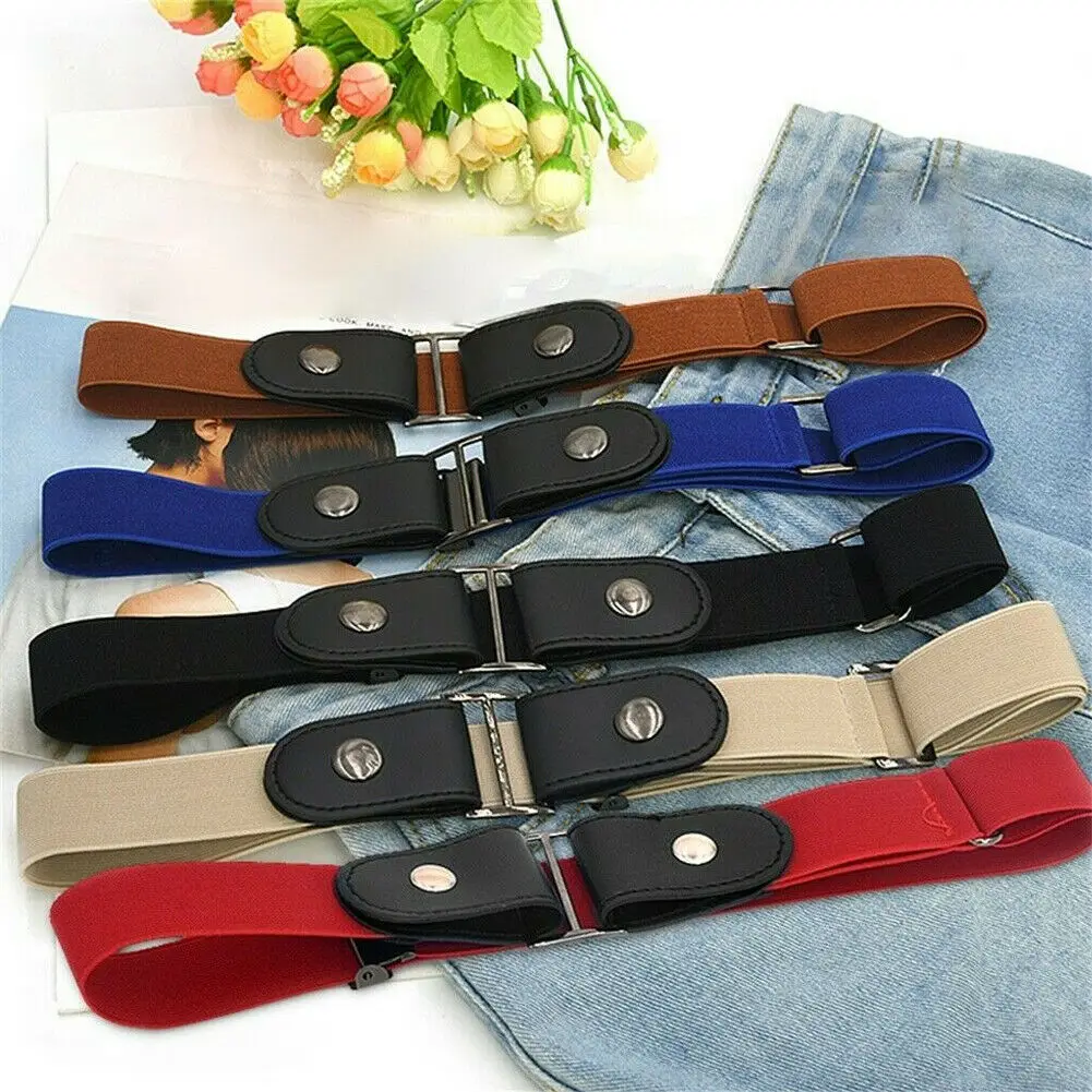 

Buckle-free Elastic Comfortable Women No Bulge Hassle Invisible Belt for Jeans