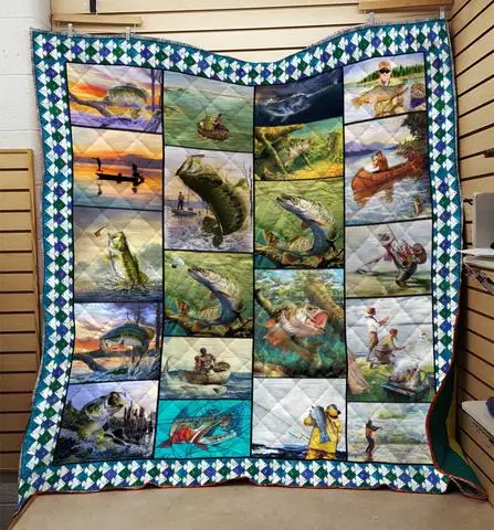 Покрывало для дивана с принтом рыбы и рыбалки пододеяльник детей взрослых теплые