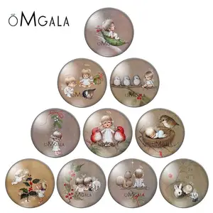 OMGALA винтажные узоры ангела младенца 5 шт. 12 мм18 мм20 мм25 мм круглые фото стекла кабошон демонстрация плоская задняя сторона принадлежности для изготовления