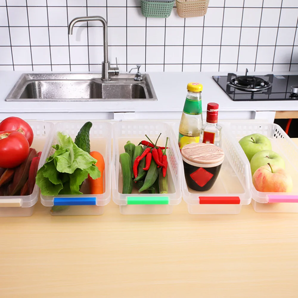 

4 Pcs Fruits Vegetables Storage Basket Sundries Organizer (Random Color)