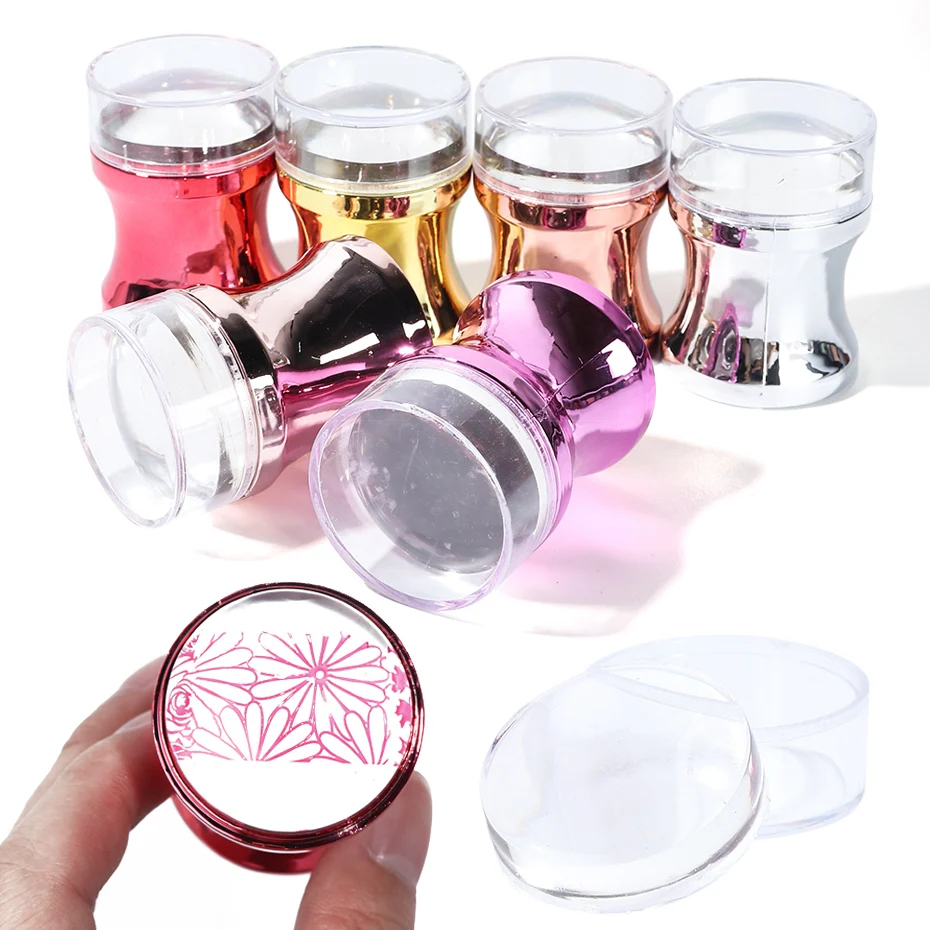 

Silicone Nail Stamper Scraper Set Metallic Handle Nail Art Stamp Stamping Polish Print Manicure Image Plate Tool