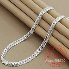 Цепочка из стерлингового серебра 925 пробы, ожерелье с объемными боковыми дорожками 182024 дюйма для женщин и мужчин, бижутерия для свадьбы и помолвки, 6 мм