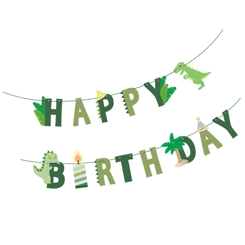 Динозавр день рождения Сделай Сам гирлянда счастливая фотография динозавр