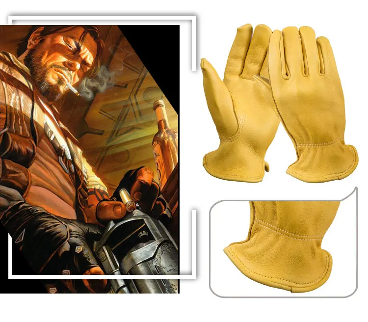 Мужские мотоциклетные перчатки теплые водонепроницаемые из оленьей кожи для