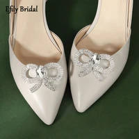 efily rhinestone bowknot shoe clip wedding high heel decoration crystal shoe buckle accessories diy bride brooch bridesmaid gift
