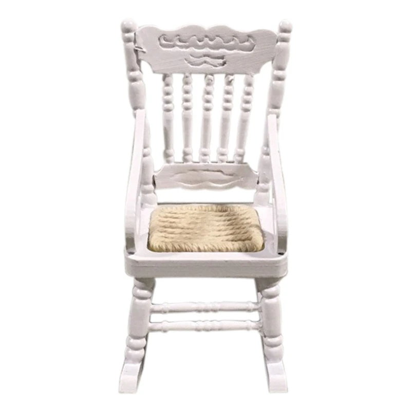 Мини кресло качалка кукольный домик имитация мебели плетение Деревянные