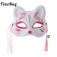 fox mask unisex japanese cherry blossom tassel cat mask cosplay costume party half face masks masquerade festival accessories
