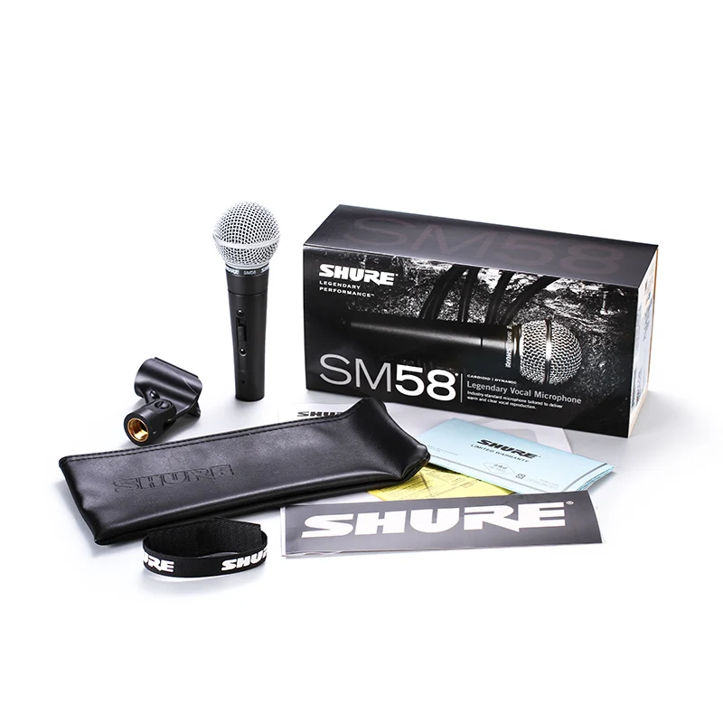 Микрофон Shure SM58/SM58S проводной профессиональный вокальный динамический кардиоидный микрофон для караоке, KTV и сценических выступлений.