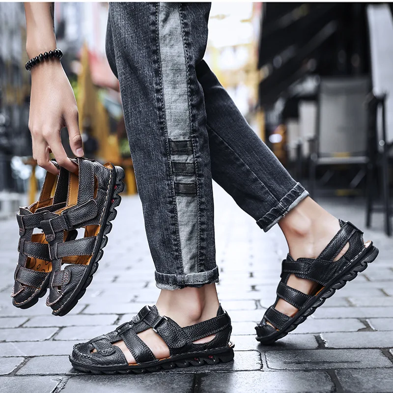 Men Sandals New Summer Fashion Slippers Breathable Male Shoes Beach Man Outdoor Casual Big Size866 | Обувь