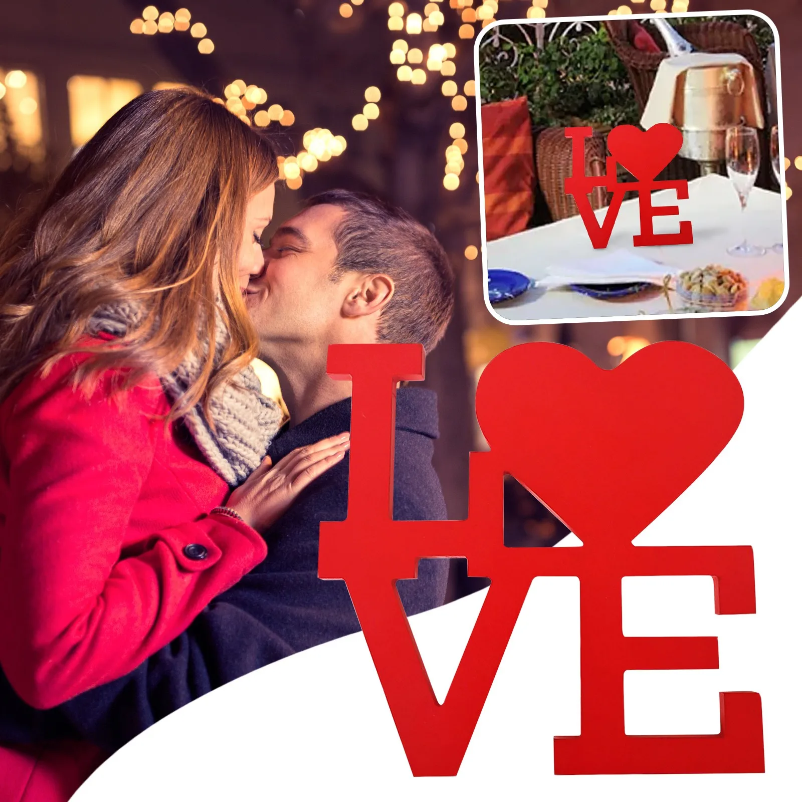 Деревянные фигурки с надписью Love Настольная отдельно стоящая вывеска