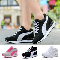 lin king new spring autumn women vulcanized shoes lace up wedges casual shoes woman height increase shoes high top lady sneakers