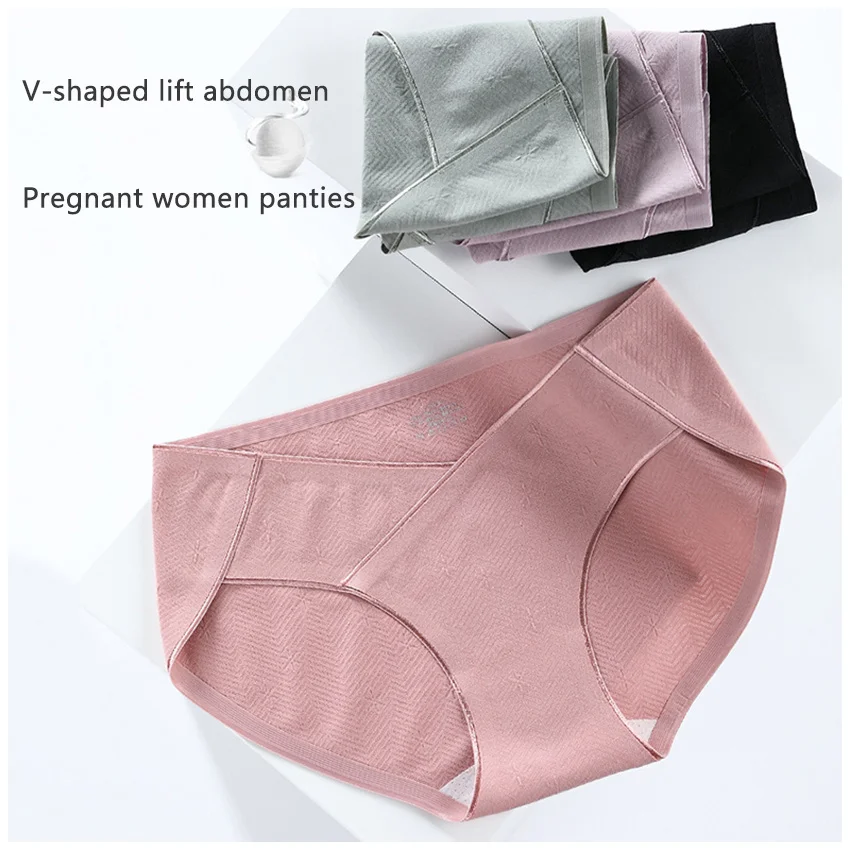 

Cotton Maternity Pregnant Underwear Postpartum Mother Panties V-Shaped Soft Belly Support Panty Breathable