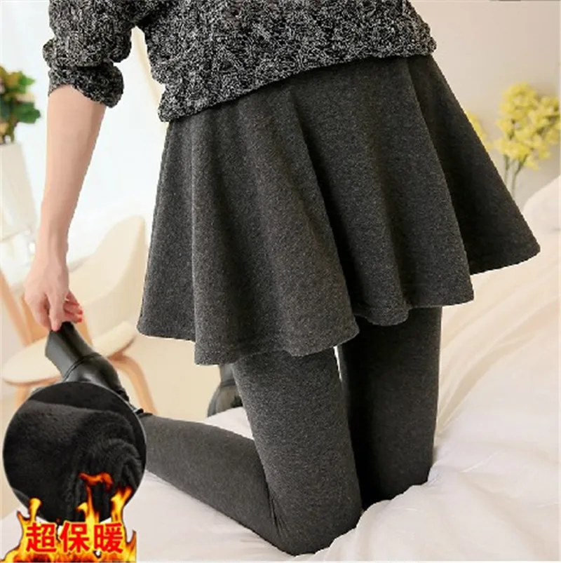 Зимние Бархатные Теплые женские трусы обтягивающие брюки из двух частей
