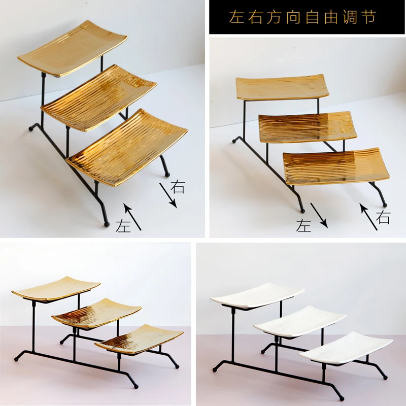 Трехслойная тарелка для фруктов в европейском стиле десертный стол многослойная