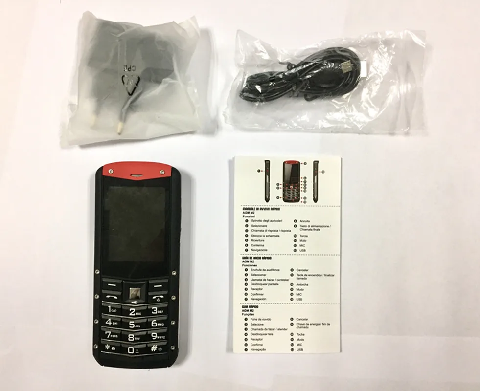 AGM M2 2," прочный телефон две sim-карты задний 0.3MP Открытый Телефон IP68 водонепроницаемый противоударный фонарь-прожектор 1970mAh