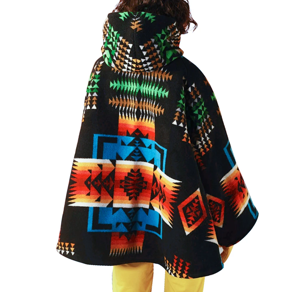

Winter Coats for Women Warm Hoodie Wool Coat Floral Printed Button Up Oversized Hooded Jackets Fluffy Coat