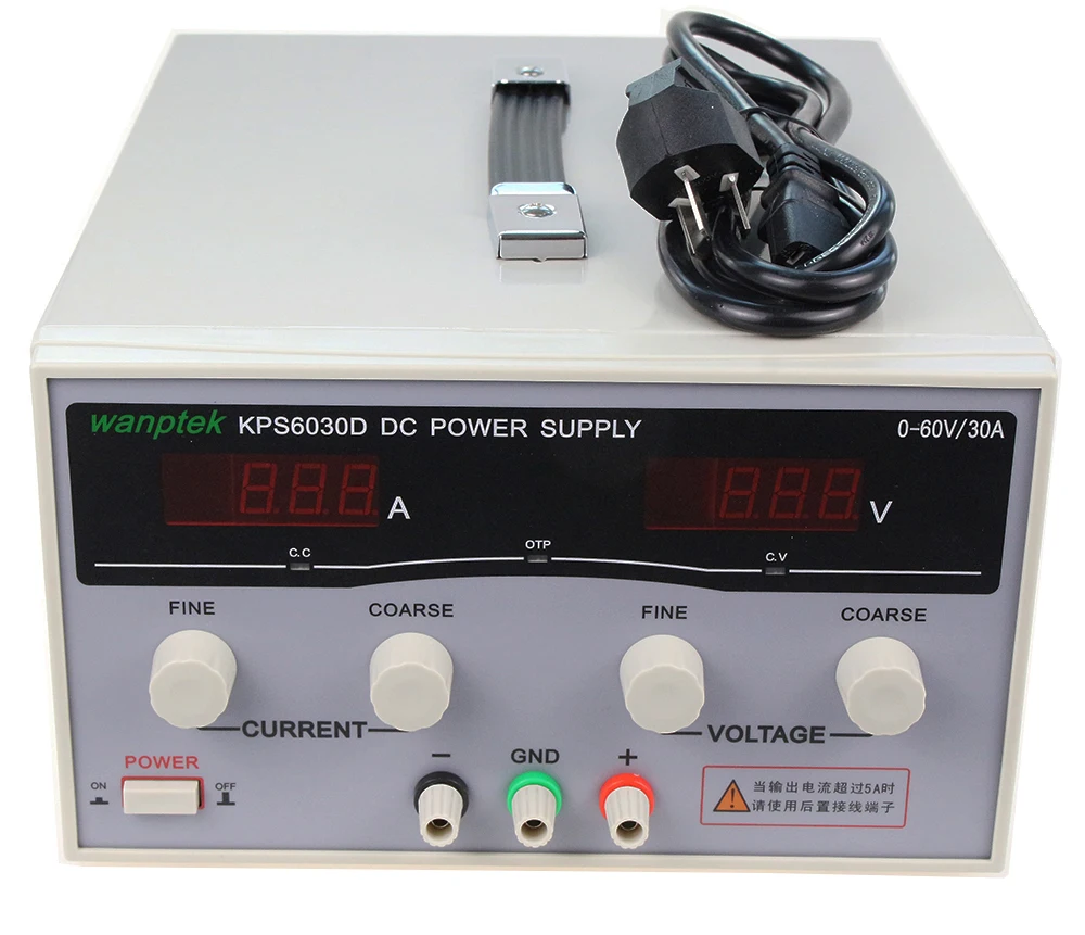 

Wanptek KPS6030D High precision High Power Adjustable LED Dual Display Switching DC power supply 220V 60V/30A