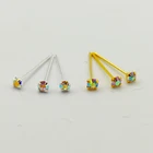 20 шт.упаковка, индийские серьги-гвоздики для пирсинга носа