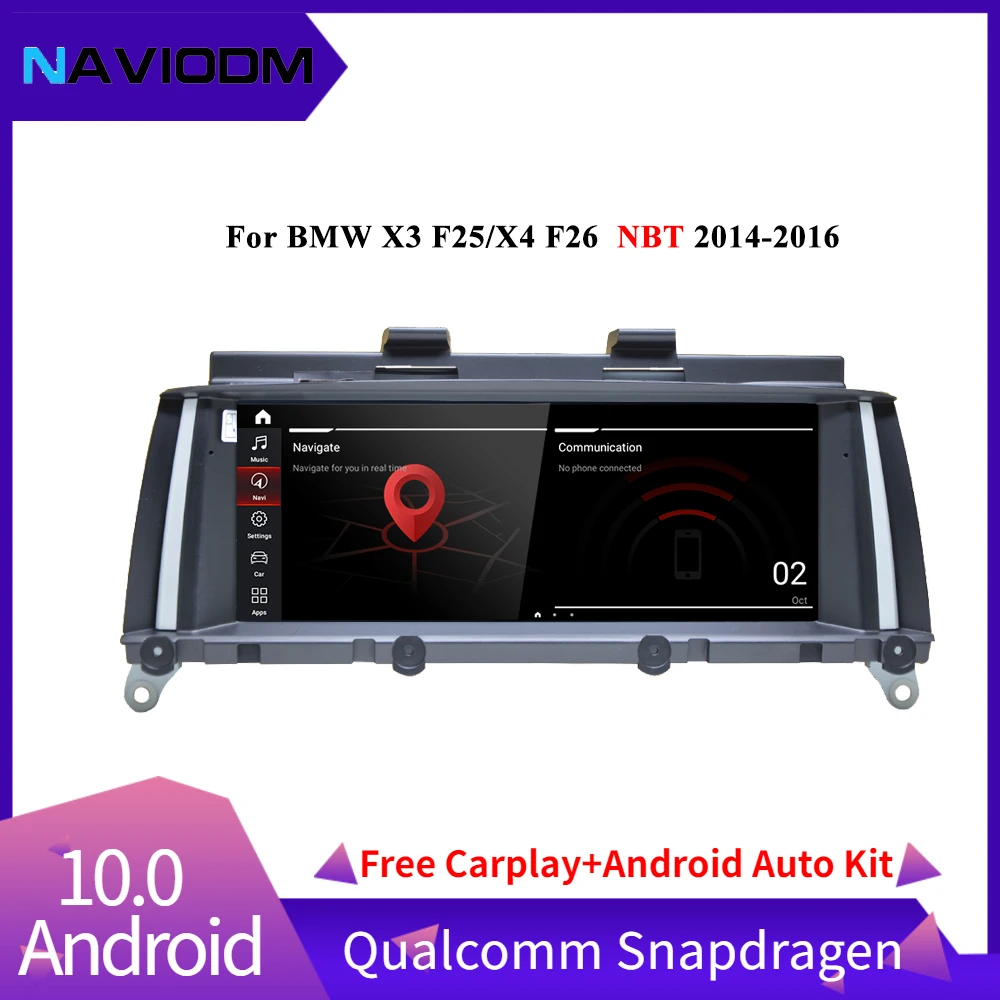Naviodm android 10 0 4 ядра Автомобильный мультимедийный DVD плеер Аудио Авто gps для BMW X3 X4 F25