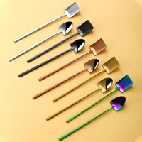 2021 stainless steel spade shovel spoon teaspoons long handle ice cream office coffee dessert spoon kitchen accessories tools