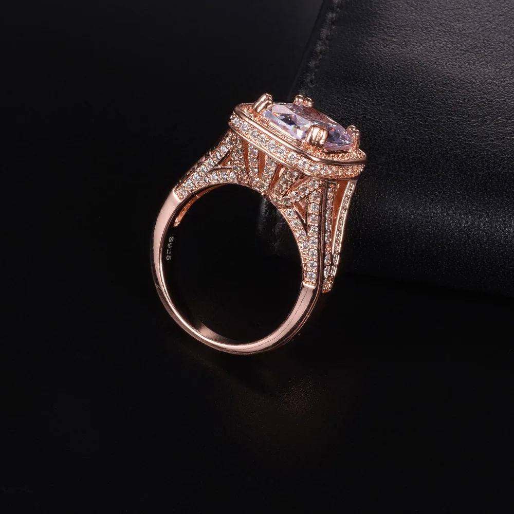 Роскошные ювелирные изделия 925 серебро и розовое золото обручальные кольца для