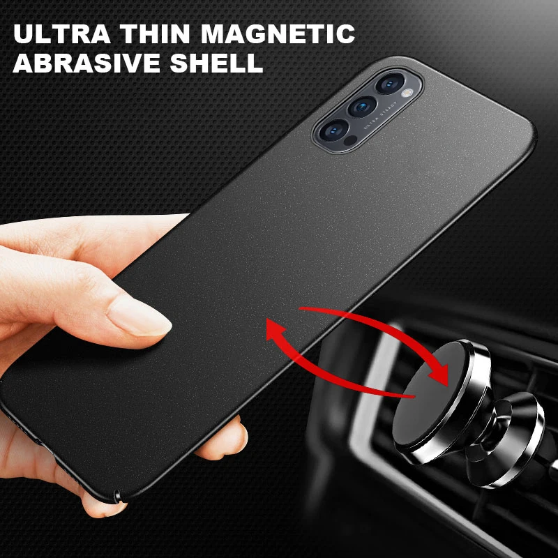 

Ultra-thin Matte PC Phone Case For Oppo Reno 4 3 2 Find X2 R17 R15 R11 R9 A79 A91 F11 F9 F7 F5 F3 AX7 Pro Luxury Magnetic Cover