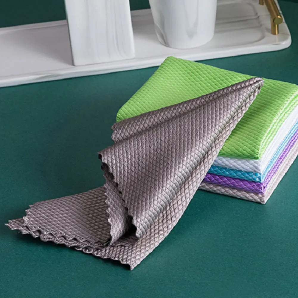 

5 Sheets of Dish Towels Kitchen Dishcloths Glassware Clean Towels (Random Color)