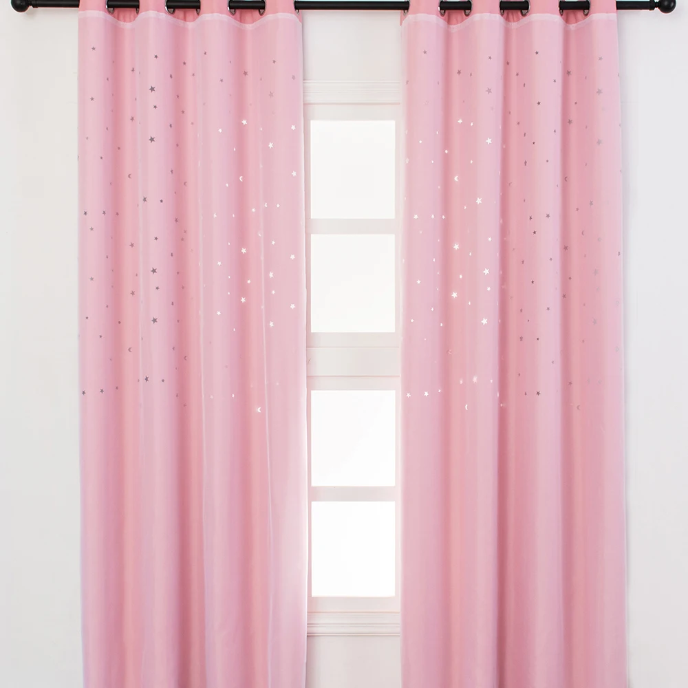Hollow Star Window Blackout Curtain Double-layer Shade Curtains Drape Living Room Decor | Дом и сад