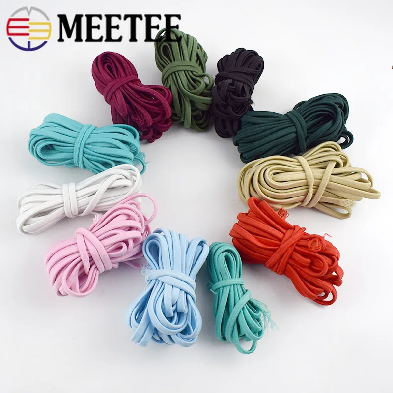 Meetee 5/10/20 м 5 мм эластичные ленты толстая плоская резиновая веревка