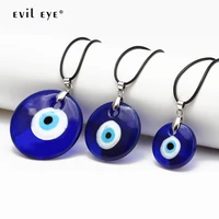 evil eye glass blue turkish evil eye pendant necklace leather long neck chain necklace fashion jewelry for women girls lb1226
