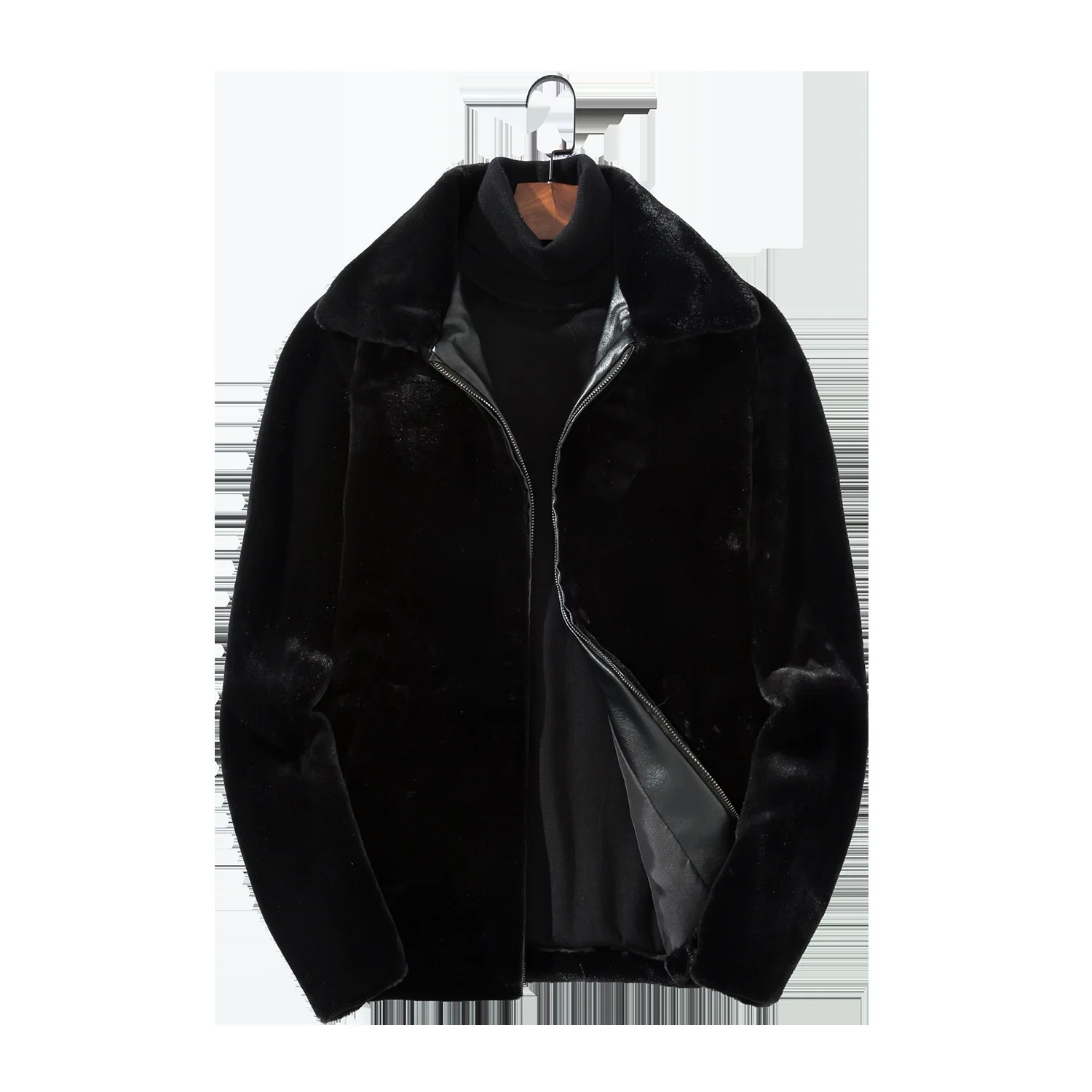 

Мужское повседневное пальто из искусственной норки, утепленное пальто с лацканами и искусственным мехом, Осень-зима 2022
