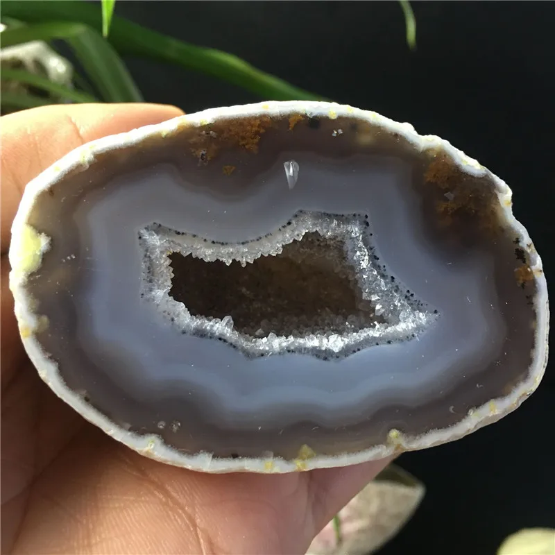 

Natural Agate Geode Slice Quartz Crystal Cluster Minerals Reiki Healing Crystal Home Decoration