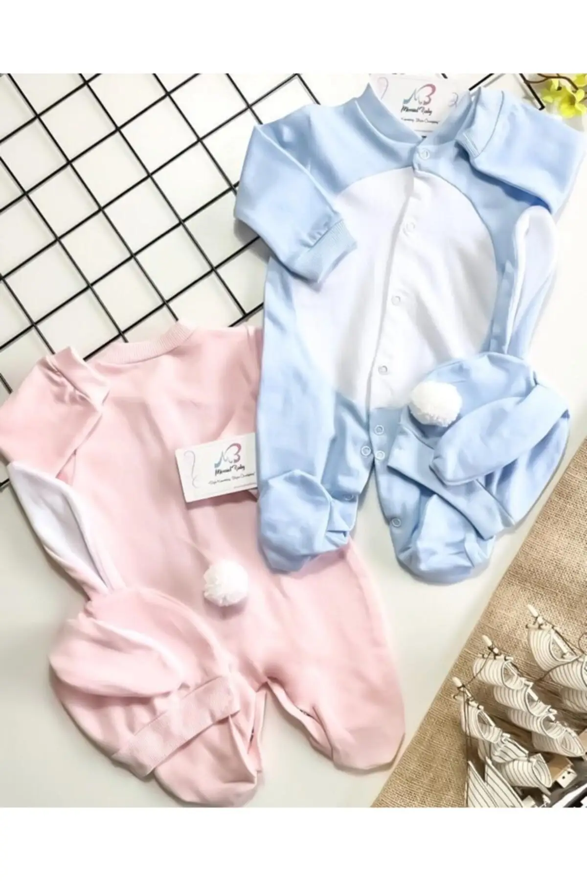 

Rabbit Hat Jumpsuit Set Pink