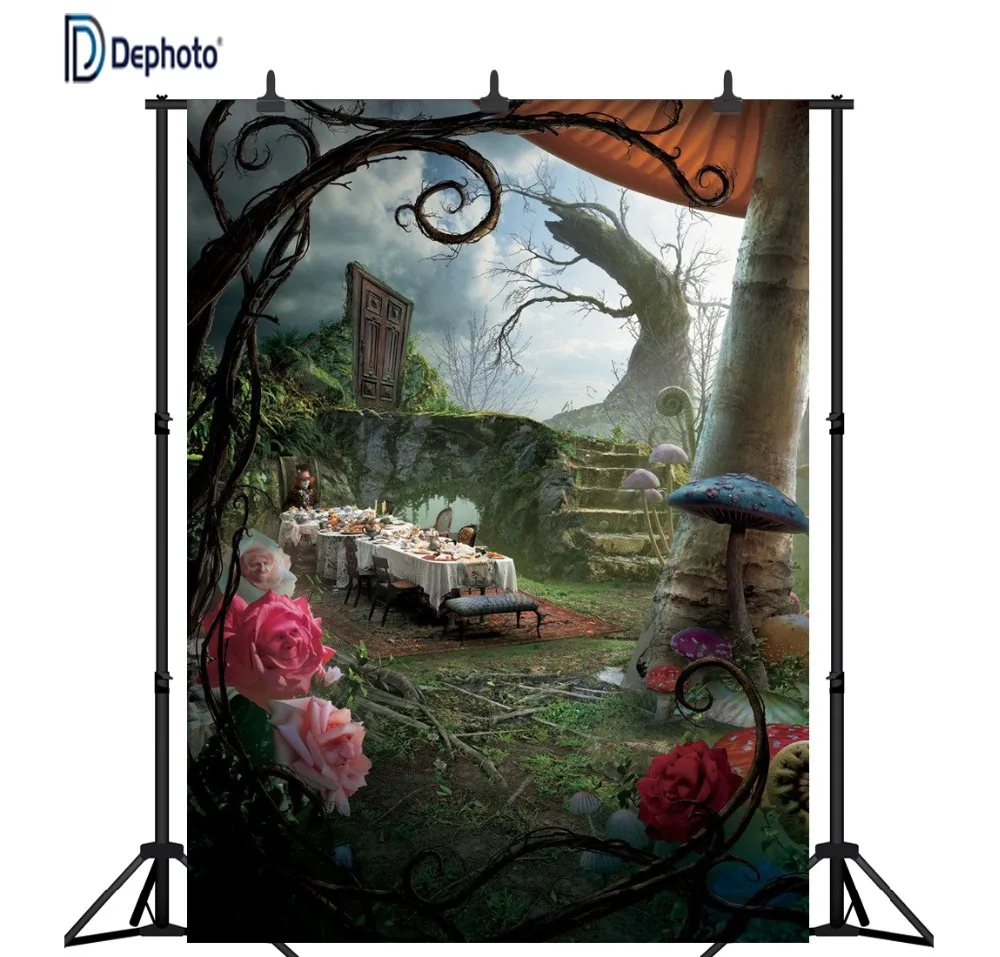 DePhoto фантазия сказка Страна Чудес ужин поли ткань фон для фотосъемки