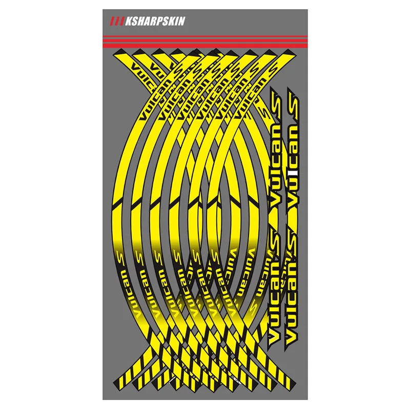 

12 X Motorcycle Styling Wheel Hub Tire Reflective Sticker moto Car Decorative Stripe Decal For KAWASAKI VUICANS