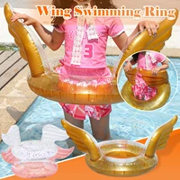 inflatable angel wings pool float ring transparent ring for summer pool party fun beach lake premium uv resistant viny water toy