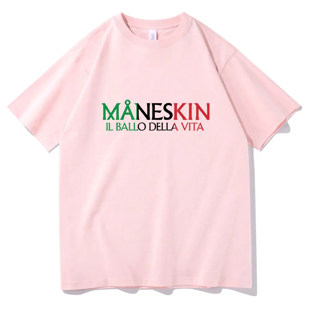 

Italian Combination Maneskin Letter Print Tshirt Summer Fashion T Shirt Men Women Unisex Casual Harajuku T-Shirt Men's Loose Tee