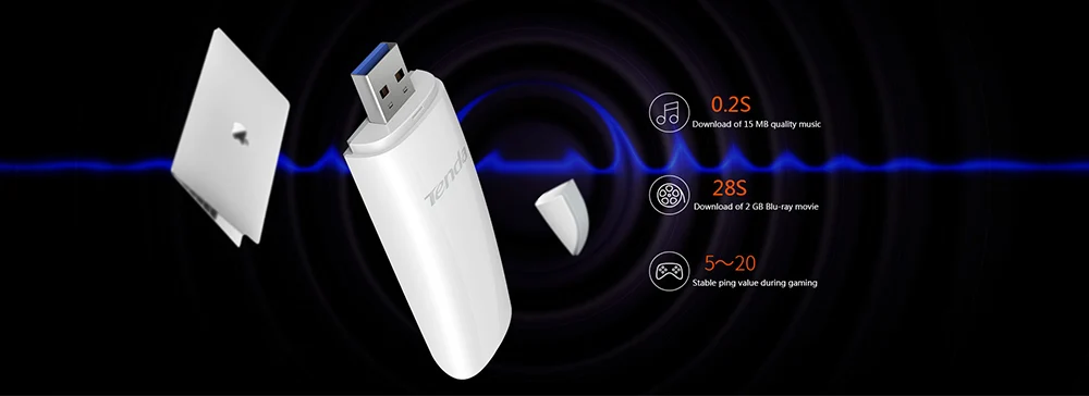 Tenda U12 AC1300Mbps беспроводной Wifi USB адаптер сетевые карты, двухдиапазонный 2,4G/5,0 GHz WiFi USB сеть, USB 3,0, гигабитный маршрутизатор