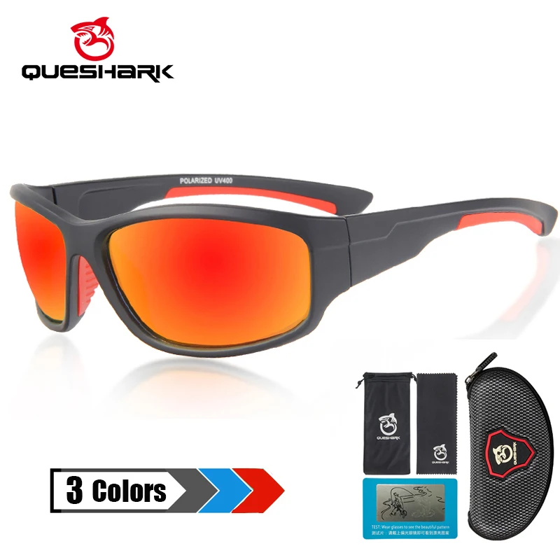 

QUESHARK Professional Women Men Polarized Cycling Sunglasses TR90 Frame UV400 Anti-Glare Sports Glasses Fishing Eyewear QE22