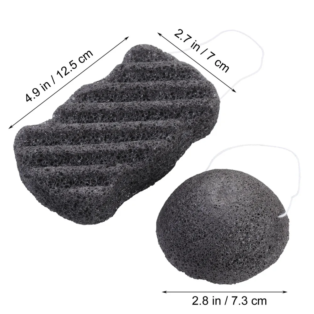2 шт. многоразовые губки Konjac с активированным бамбуковым углем| |