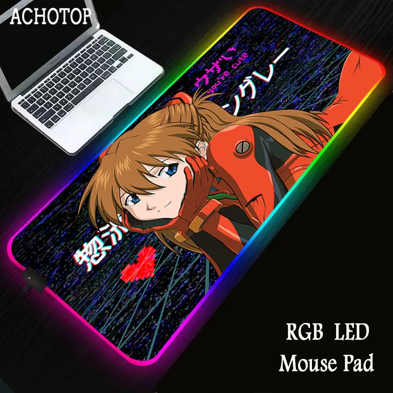 

Anime Girl Gaming RGB Mouse Pad Computer Mousepad Backlit Carpets Large for Desk Keyboard LED Mice Mat for pc accessories gaming