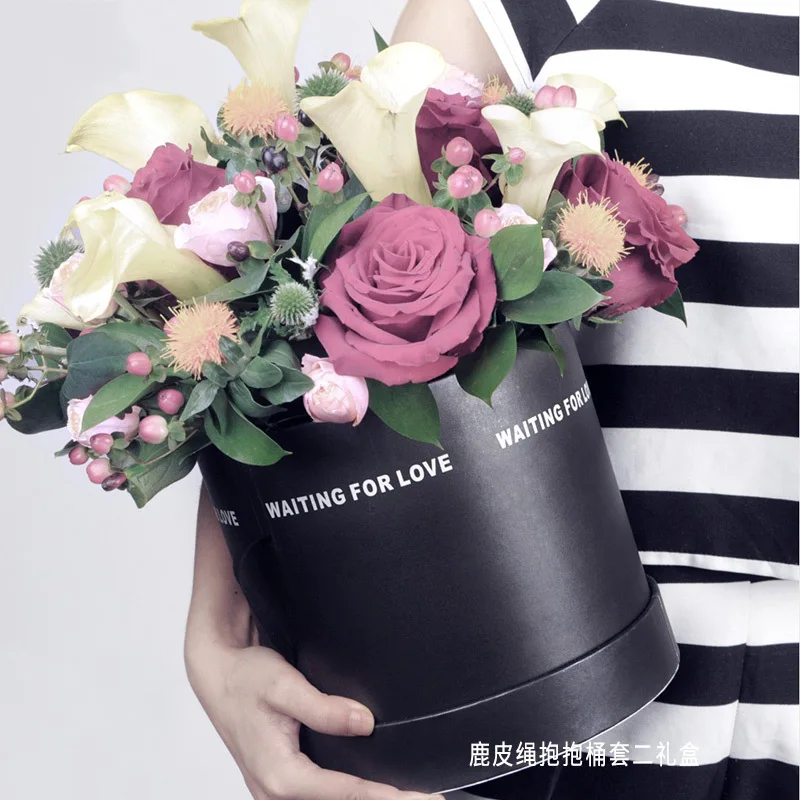 

1set Flower Bucket Hand Held Gift Box Rose Valentine's Day Bouquet Packaging Flower Box Party Favors Candy Christmas box